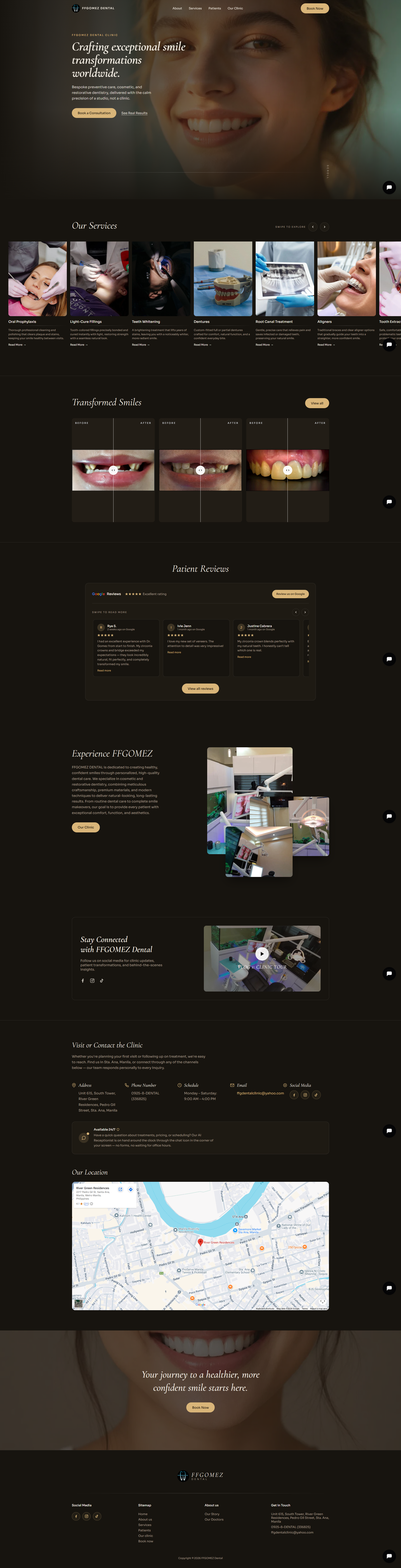 FFGOMEZ Dental desktop homepage